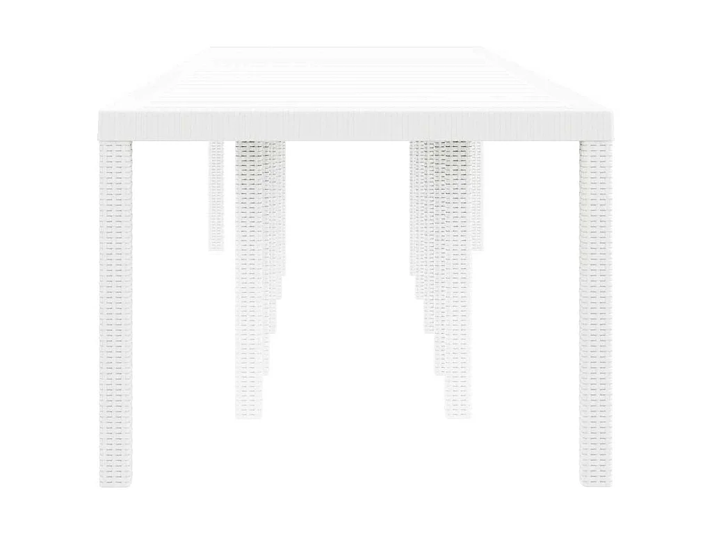 Tavolo da giardino bianco 350 x 100 x 73 cm in polyrattan