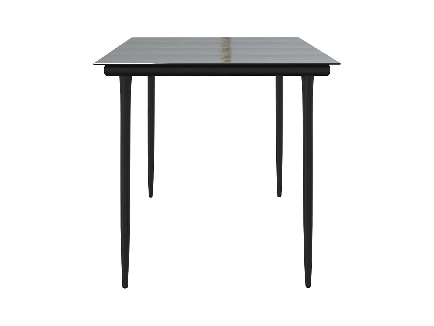 Tuintafel Zwart 160x80x74 cm Staal en gehard glas