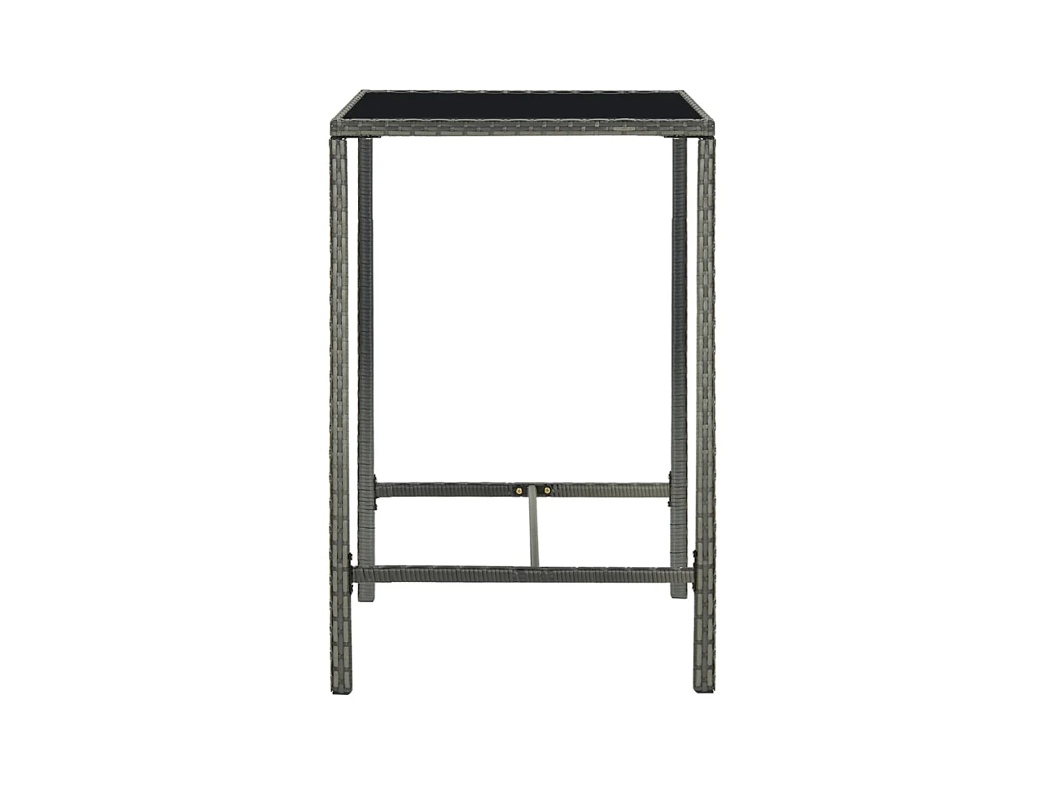 Grijze tuinbartafel 70x70x110cm Harsriet en glas