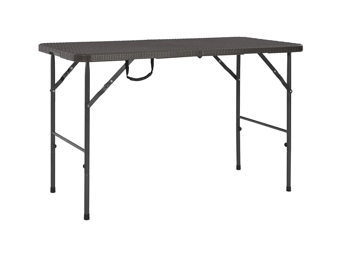 Table de jardin pliante Marron 120x60x74cm PEHD Aspect de rotin
