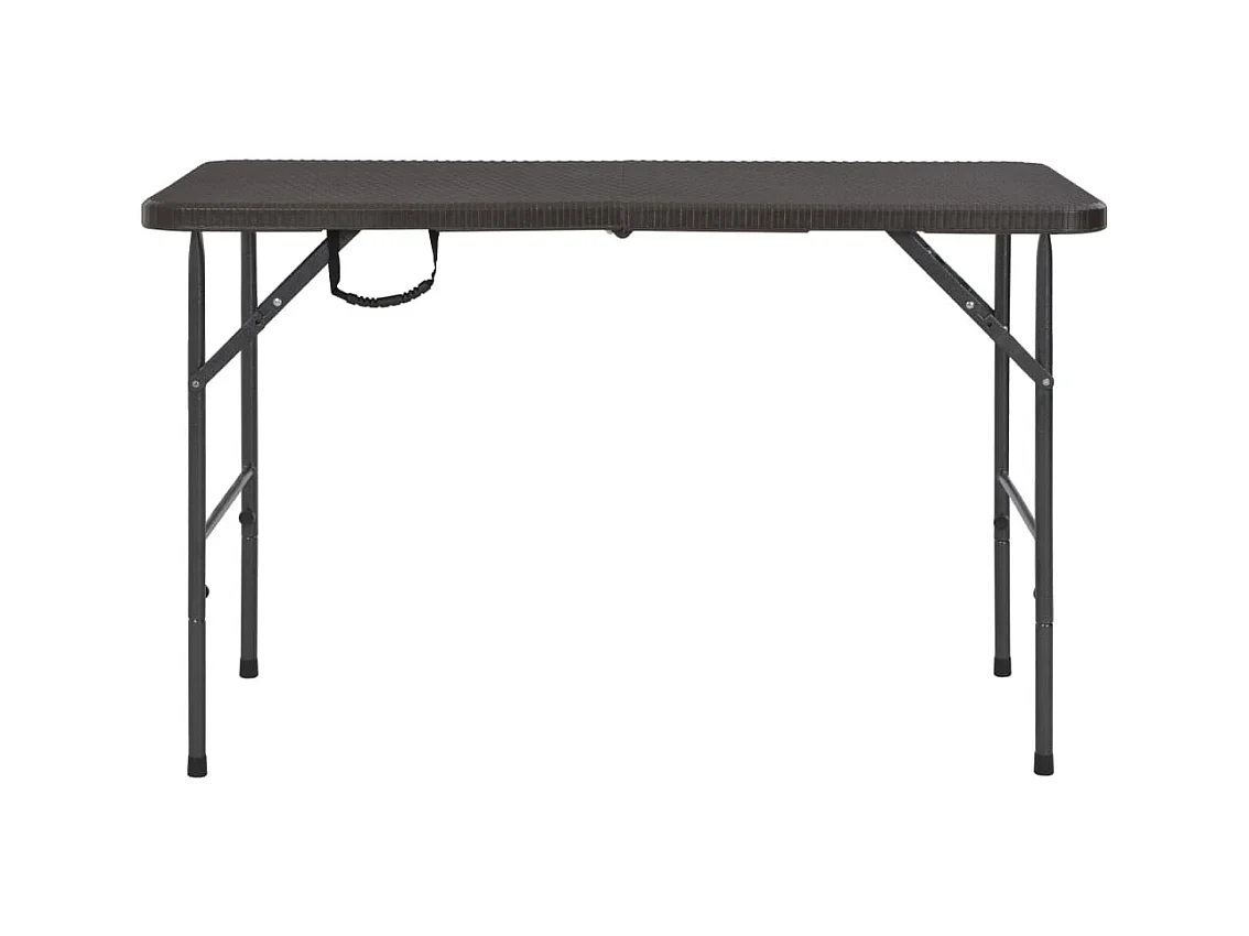 Table de jardin pliante Marron 120x60x74cm PEHD Aspect de rotin