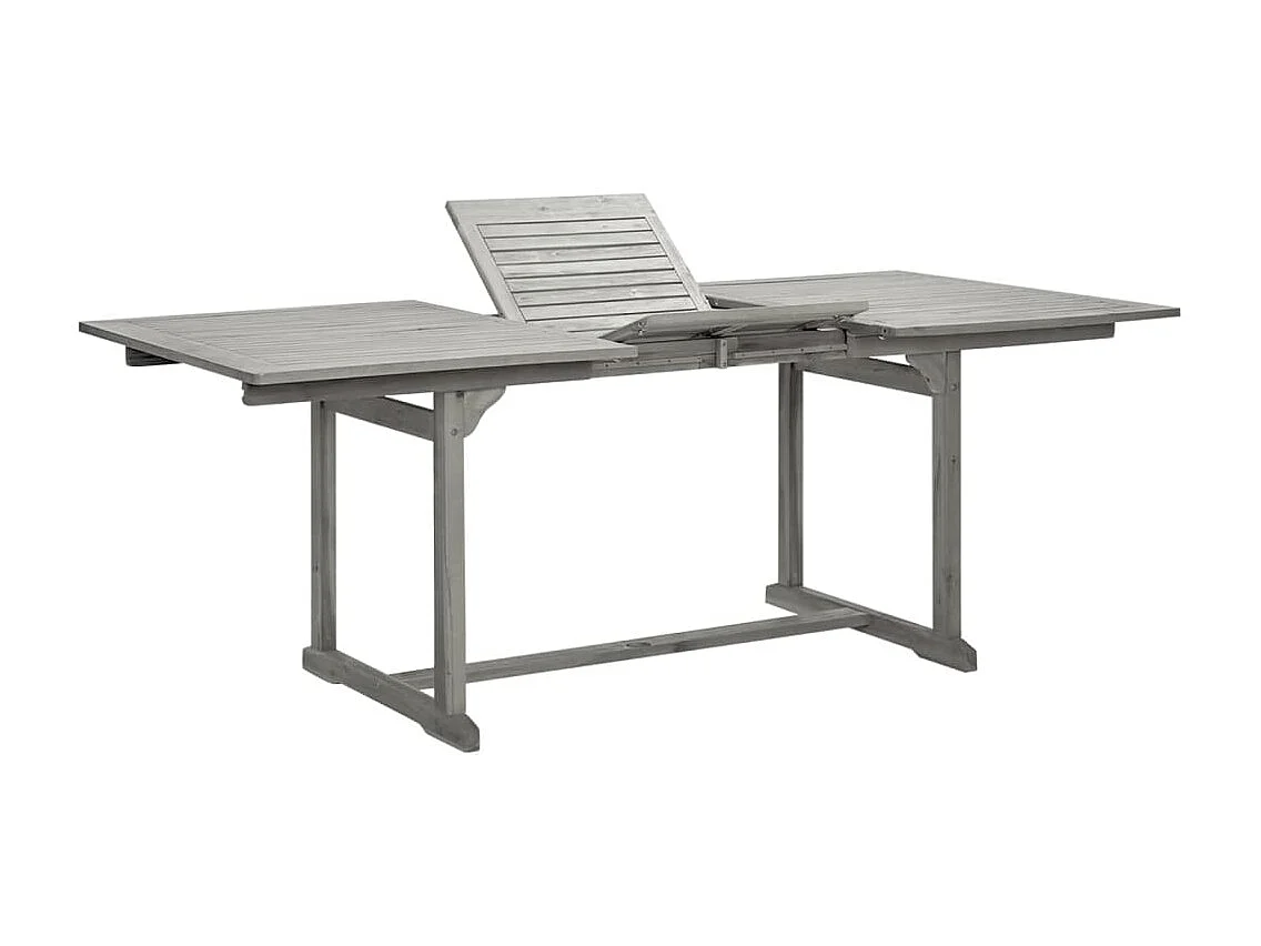 Mesa de comedor de jardín (150-200)x100x75cm Madera maciza de acacia