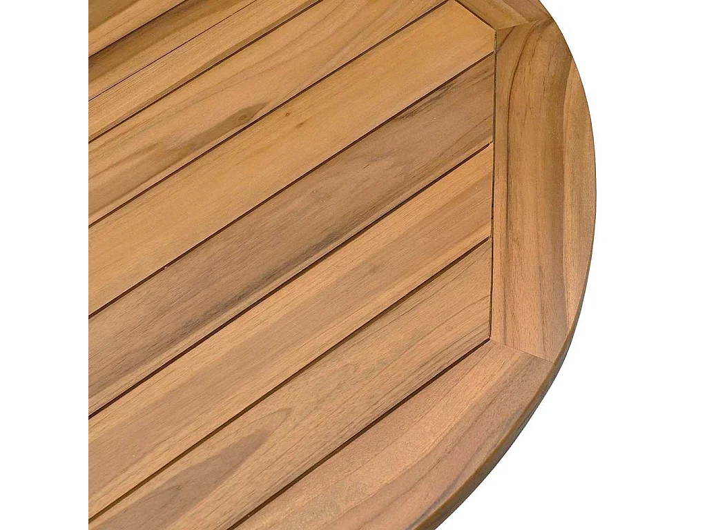 Table de jardin Ø109x74 cm bois de teck solide