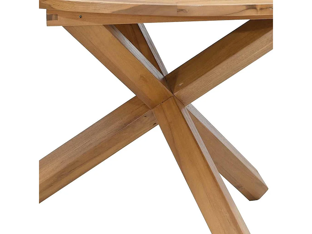 Table de jardin Ø109x74 cm bois de teck solide