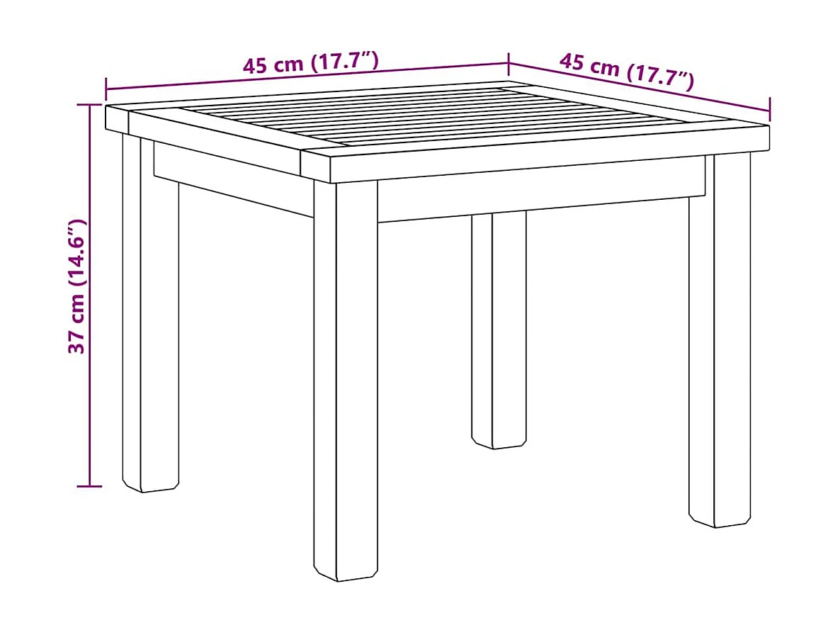 Table basse Marron 45 x 45 x 36 cm Bois de teck solide