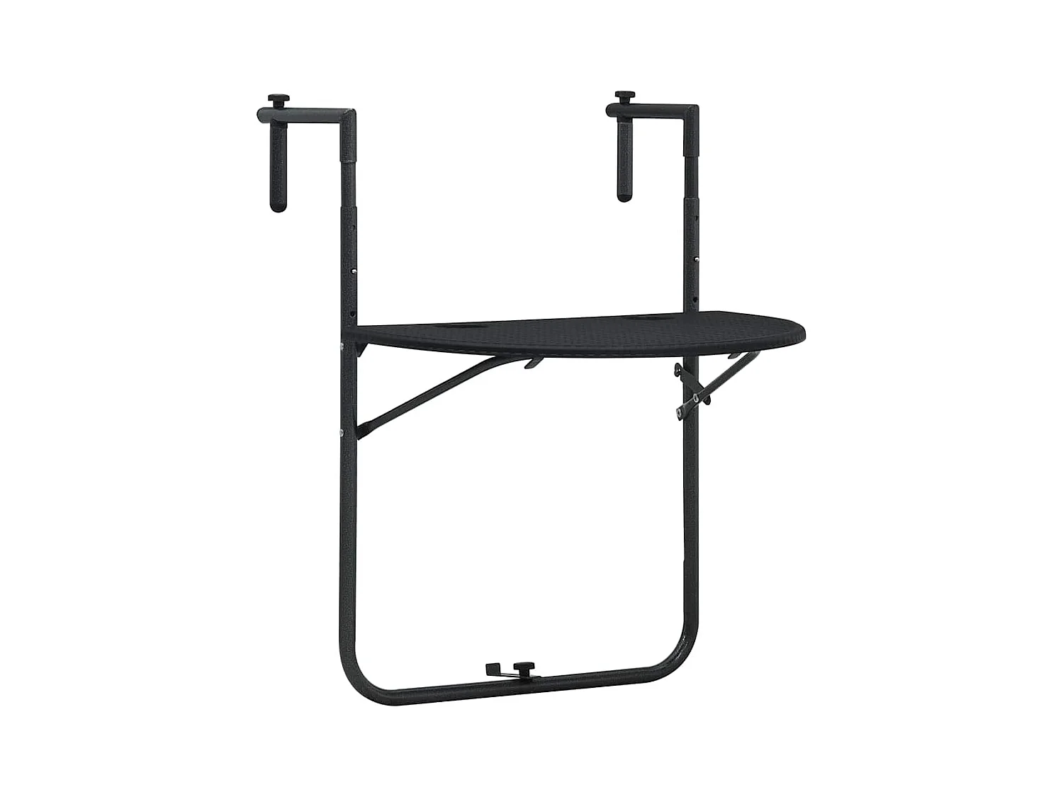 Table de balcon Noir 60x64x83,5 cm Plastique Aspect de rotin
