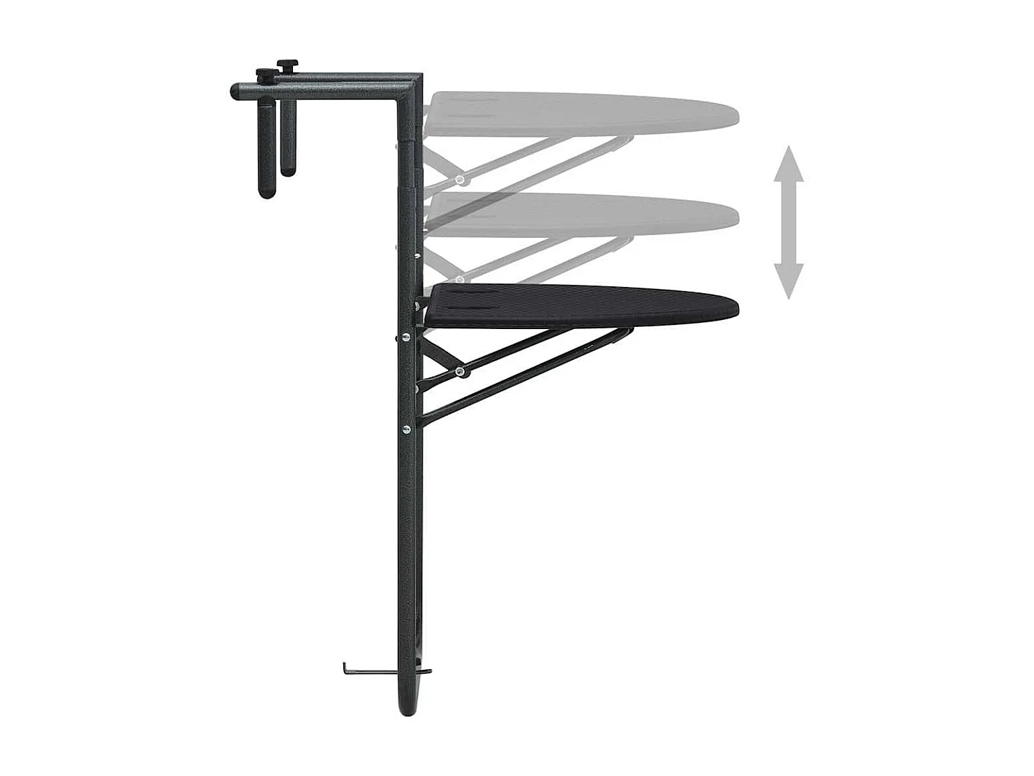 Table de balcon Noir 60x64x83,5 cm Plastique Aspect de rotin