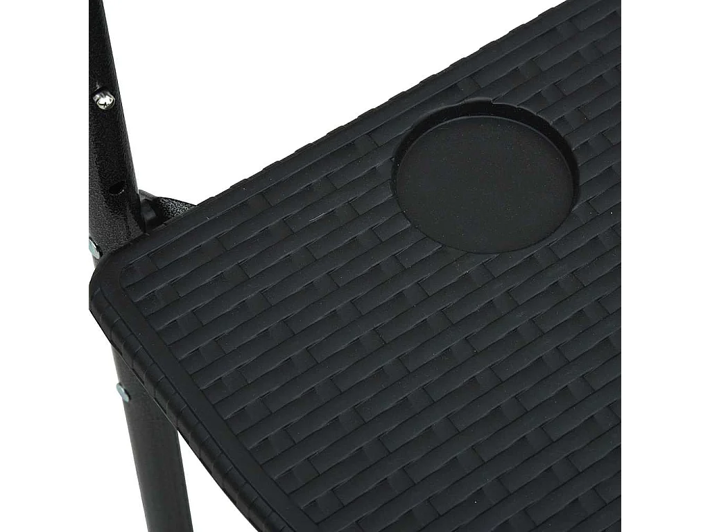 Table de balcon Noir 60x64x83,5 cm Plastique Aspect de rotin