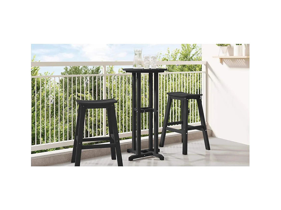 Table de bar Noir 55 x 55 x 107 cm HDPE