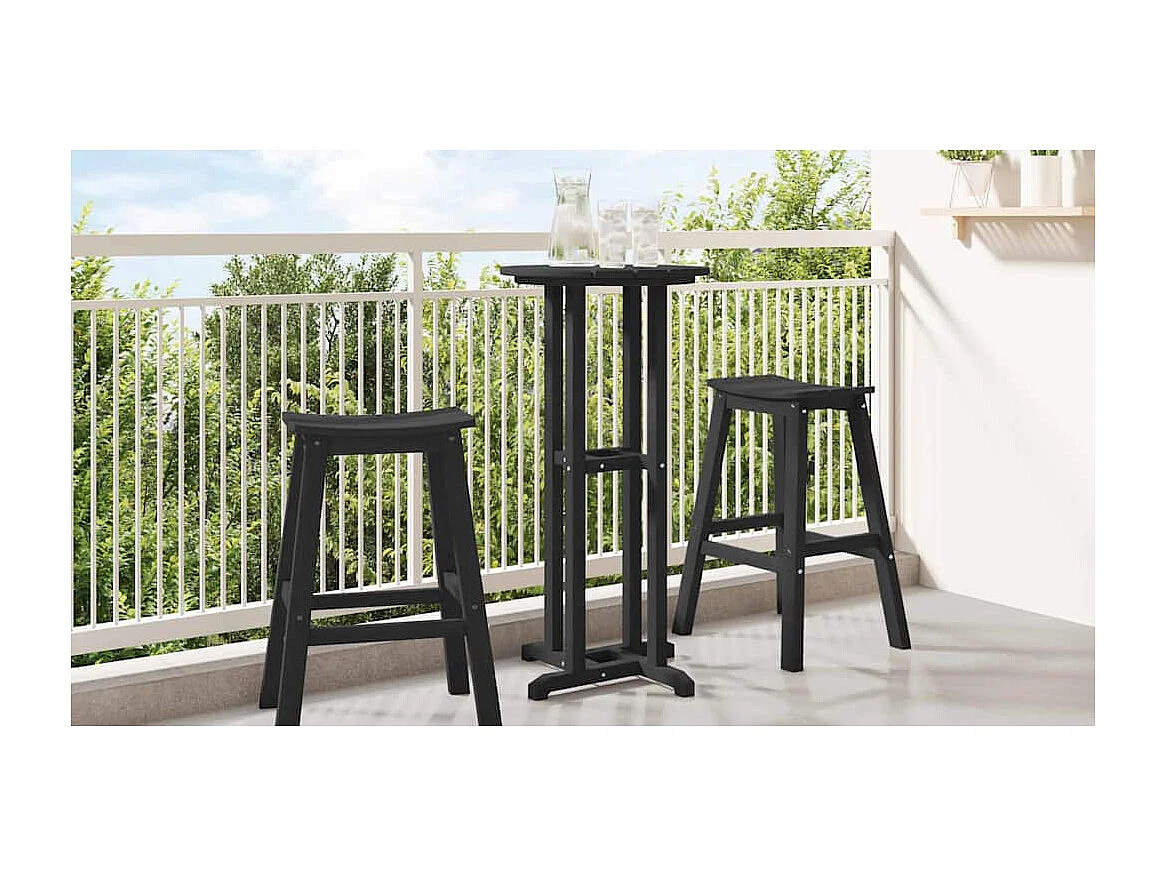 Table de bar Noir 55 x 55 x 107 cm HDPE