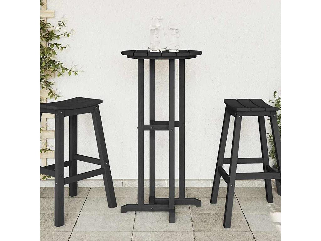 Table de bar Noir 55 x 55 x 107 cm HDPE