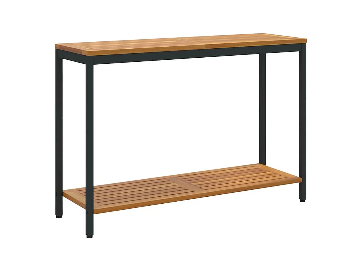 Table de jardin avec stockage Naturel et noir 110 x 35 x 75 cm