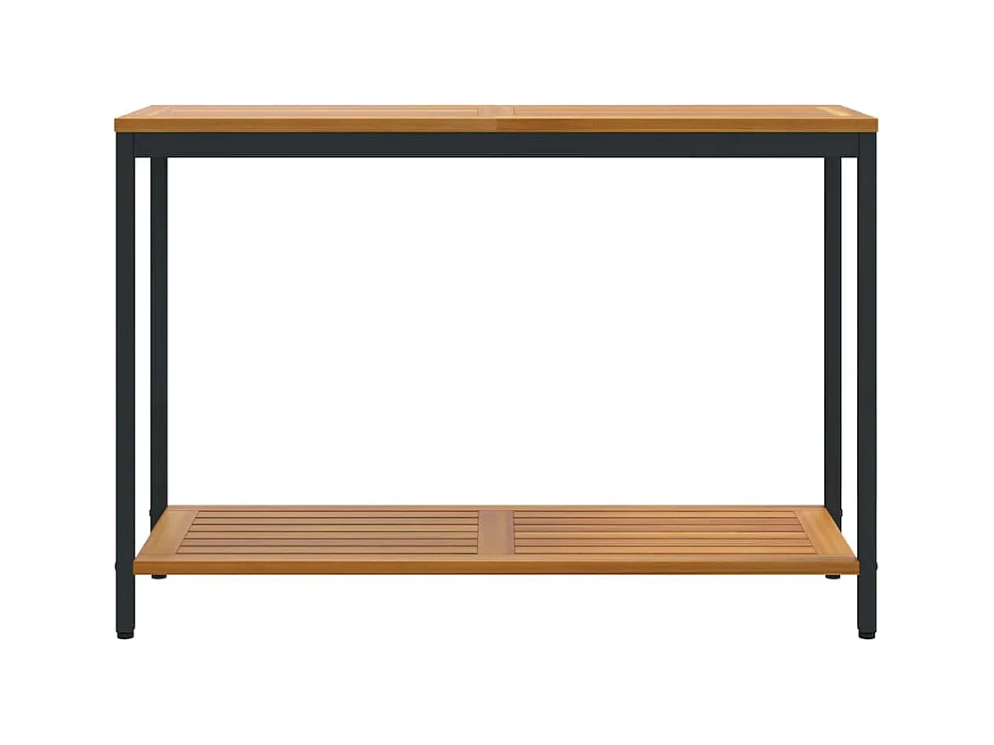 Table de jardin avec stockage Naturel et noir 110 x 35 x 75 cm