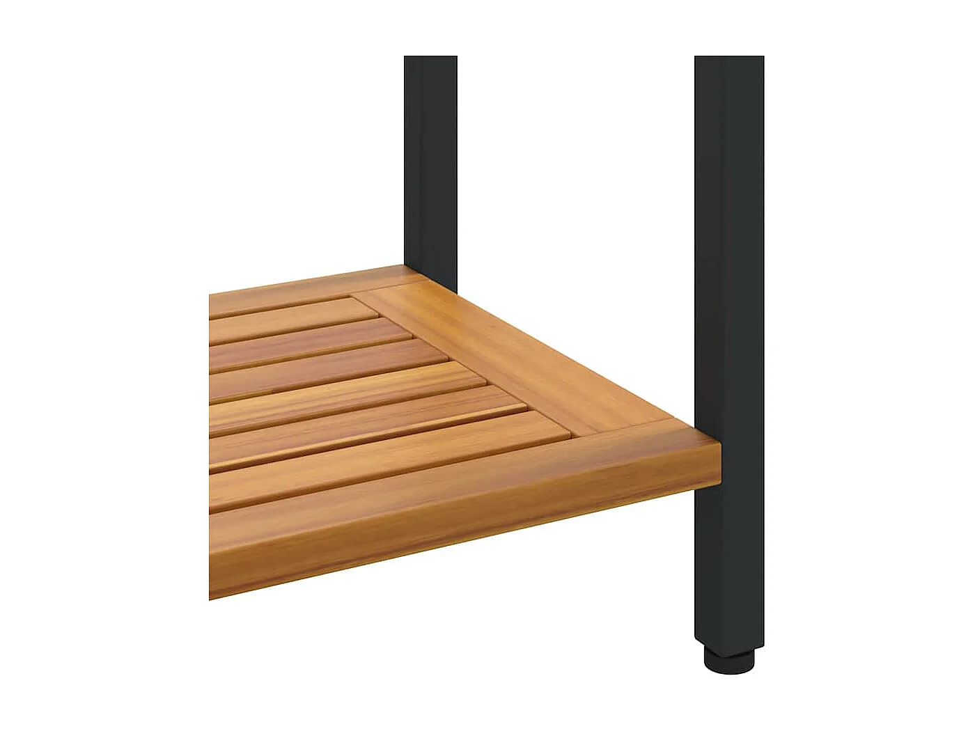Table de jardin avec stockage Naturel et noir 110 x 35 x 75 cm