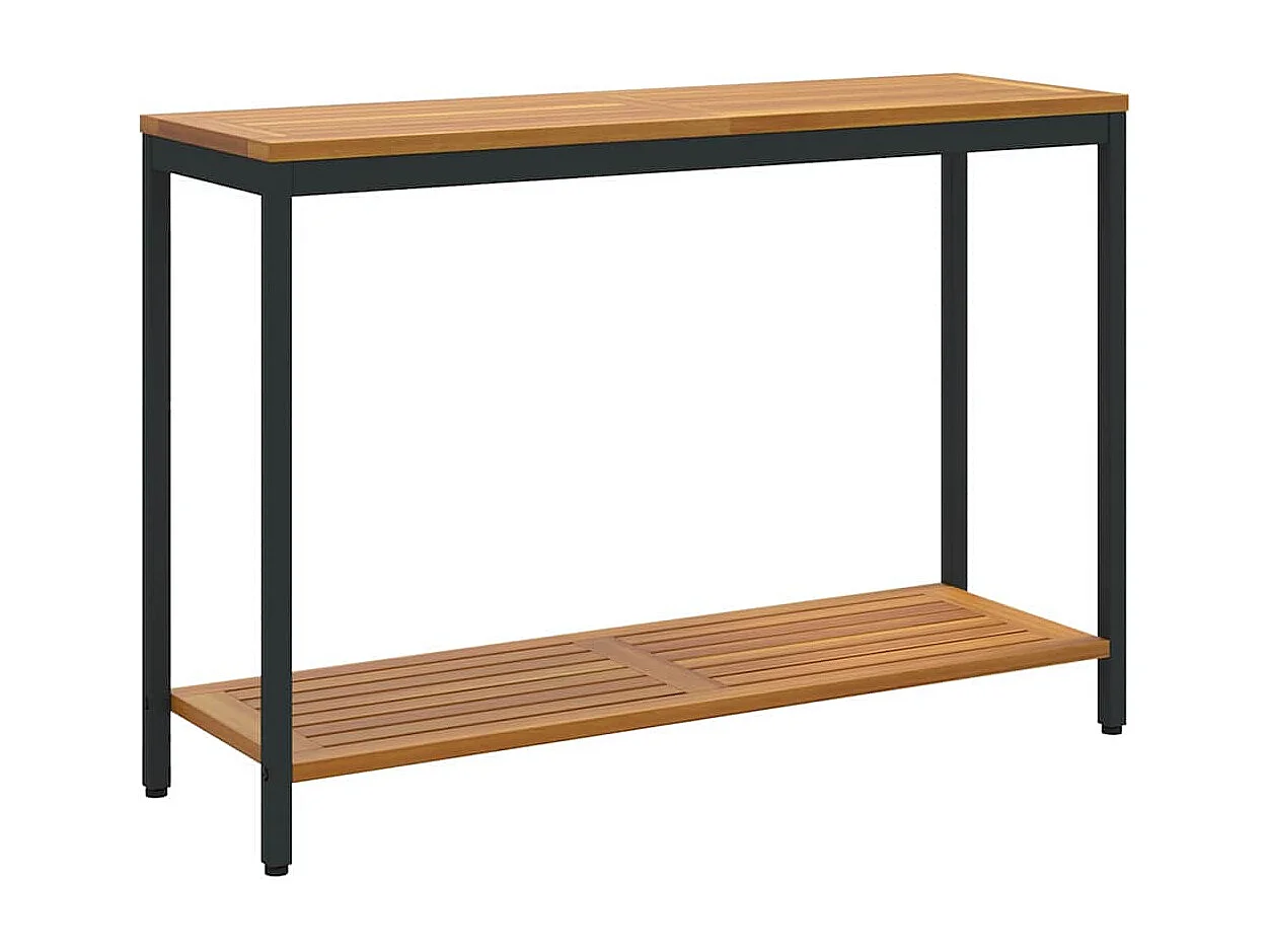 Table de jardin avec stockage Naturel et noir 110 x 35 x 75 cm