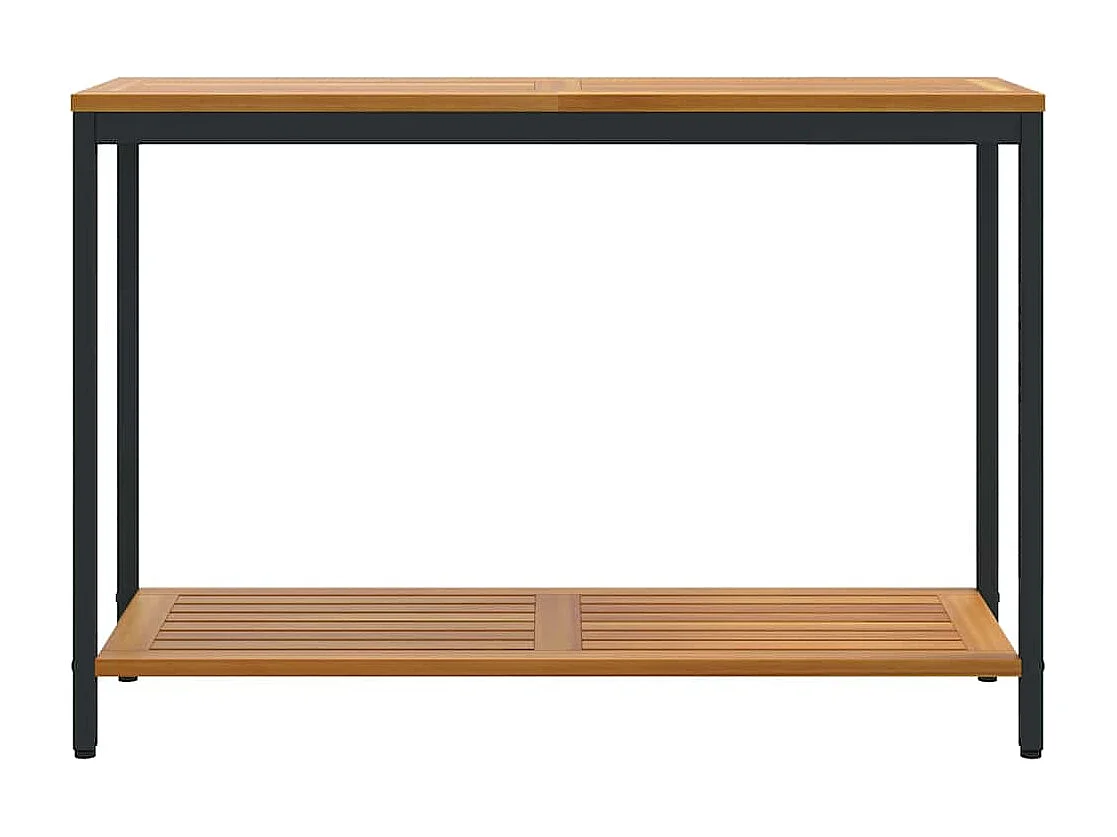 Table de jardin avec stockage Naturel et noir 110 x 35 x 75 cm