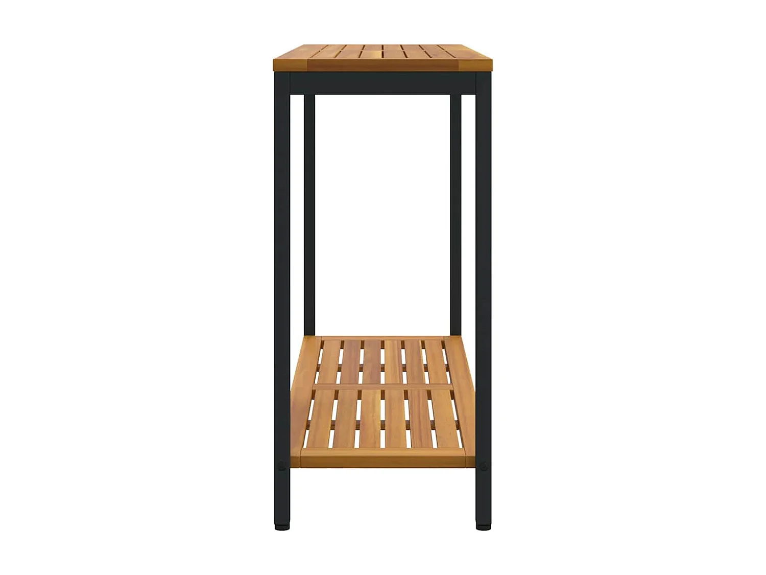 Table de jardin avec stockage Naturel et noir 110 x 35 x 75 cm