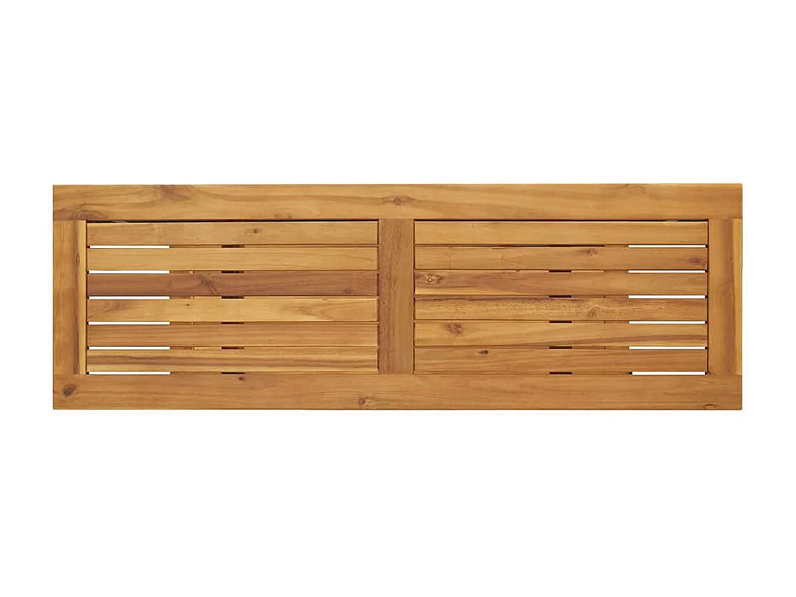 Table de jardin avec stockage Naturel et noir 110 x 35 x 75 cm