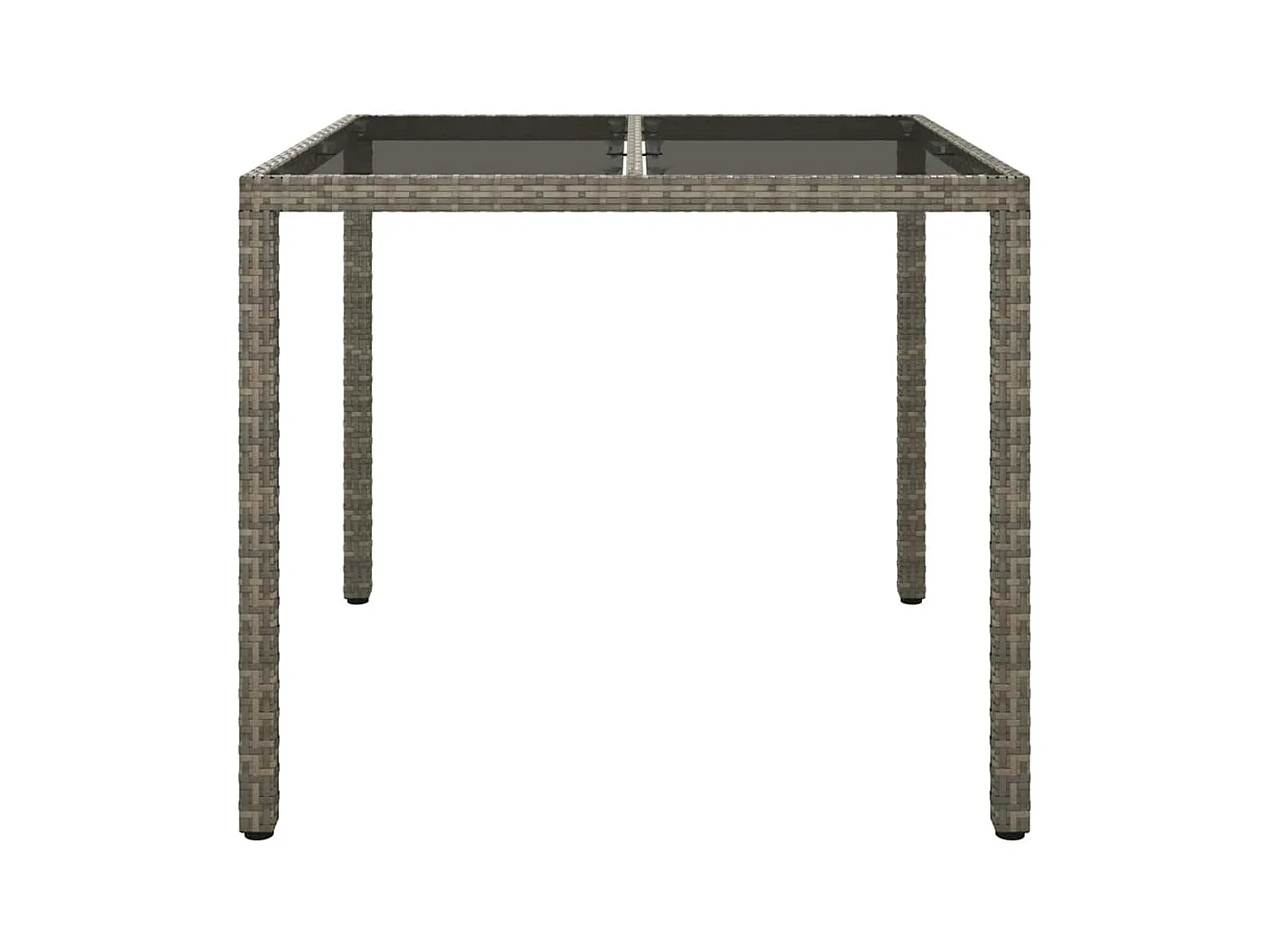 Table de jardin pour repas Gris 90 x 90 x 75 cm Poly rotin