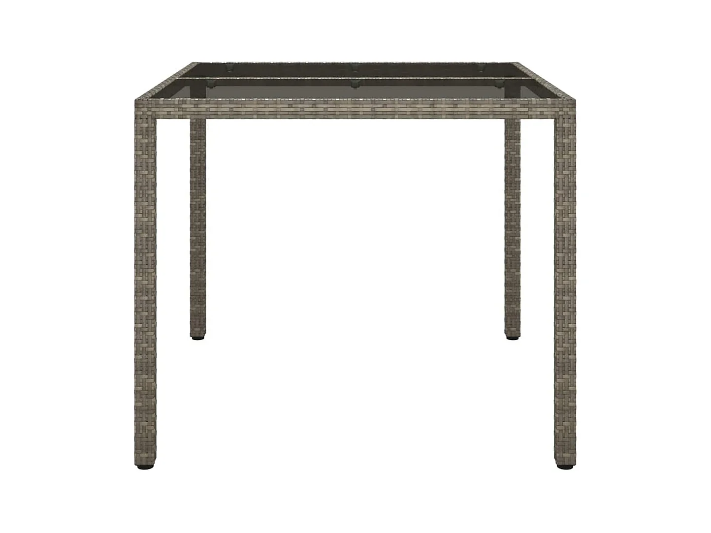 Table de jardin pour repas Gris 90 x 90 x 75 cm Poly rotin