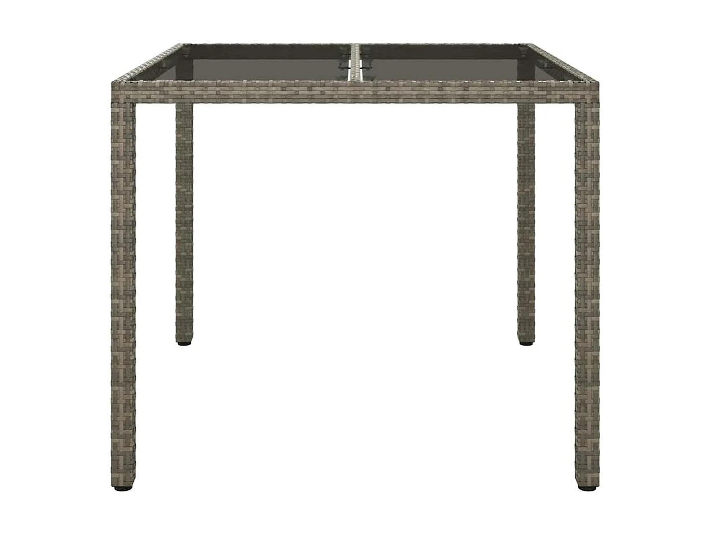 Table de jardin pour repas Gris 90 x 90 x 75 cm Poly rotin