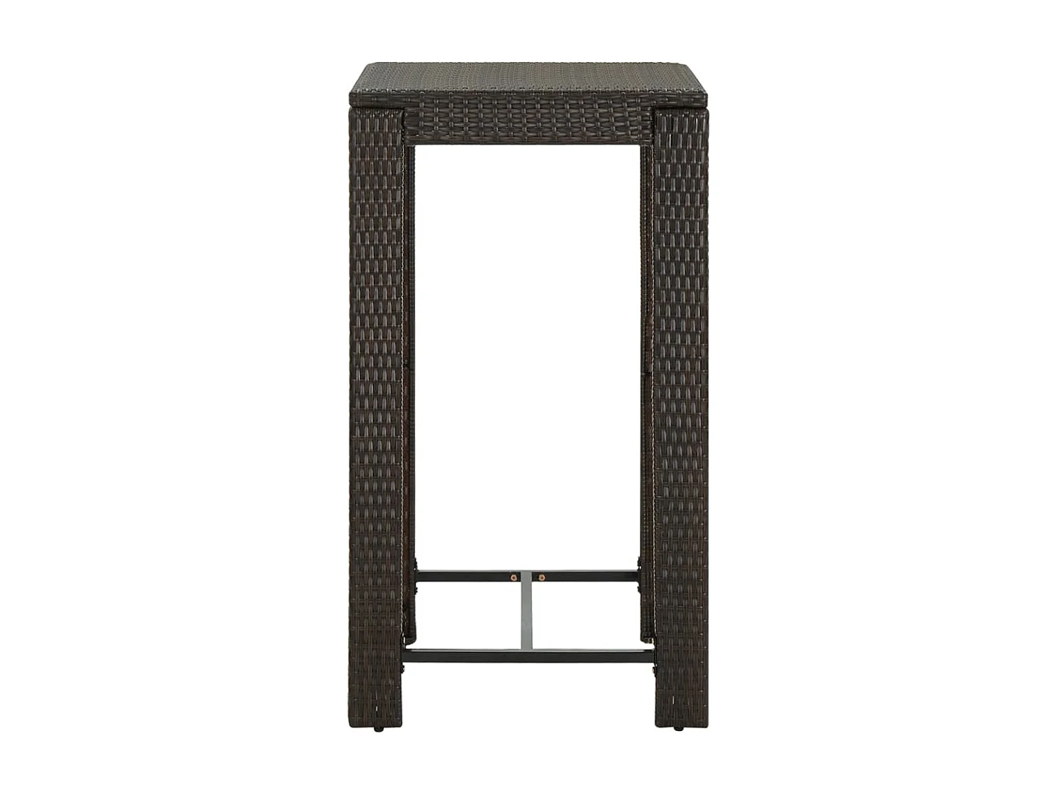 Tavolo da bar da giardino Marrone 60,5x60,5x110,5 cm Resina vimini