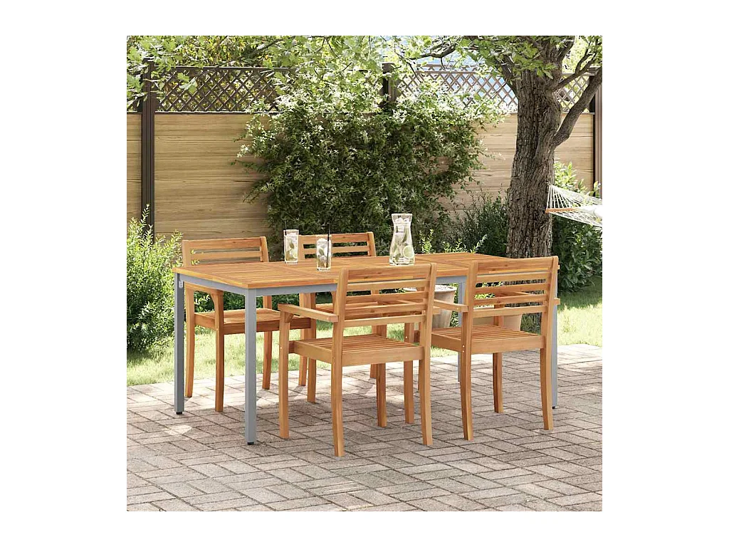 Tables de jardin Naturel et gris 180 x 90 x 75 cm