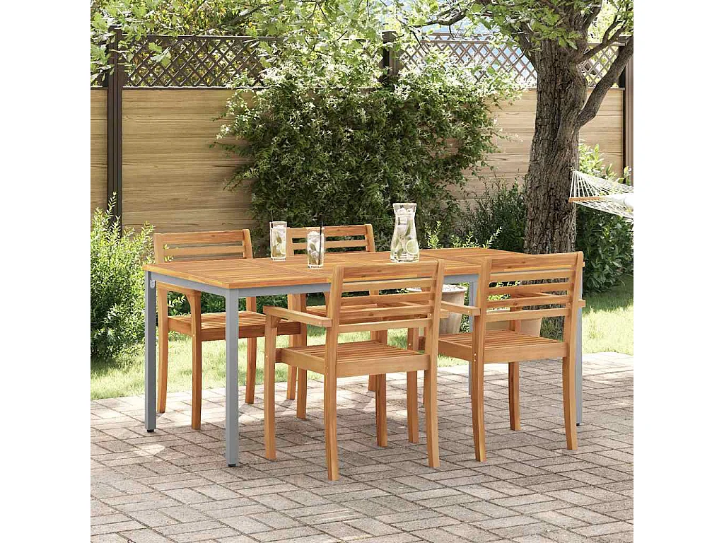 Tables de jardin Naturel et gris 180 x 90 x 75 cm