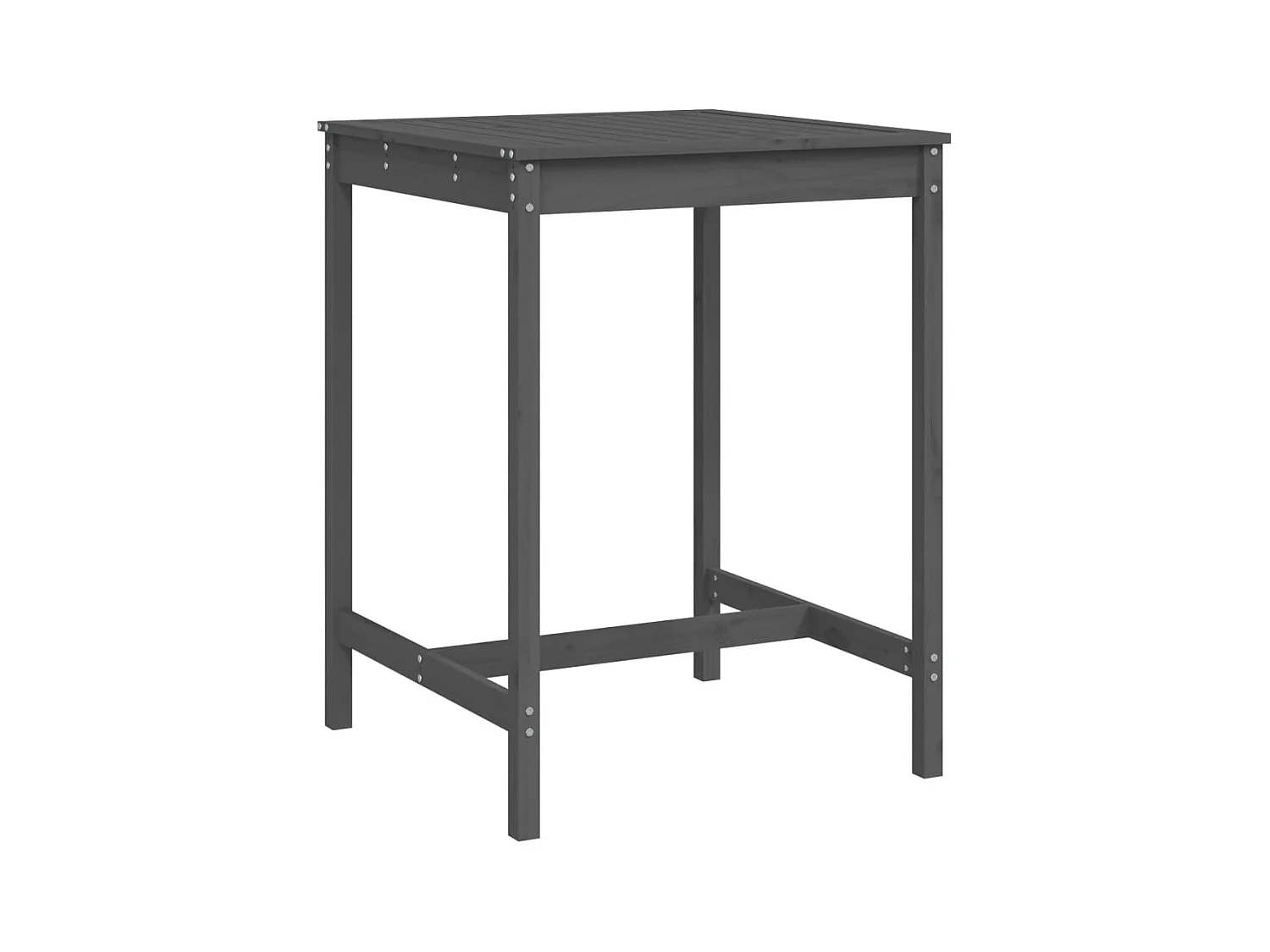 Grijze tuintafel 82,5x82,5x110 cm massief grenenhout