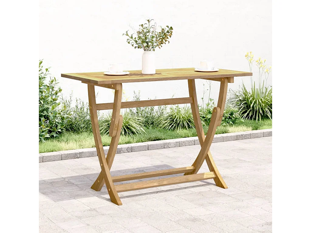 Mesa de jardín plegable 110x55x75 cm madera maciza de acacia