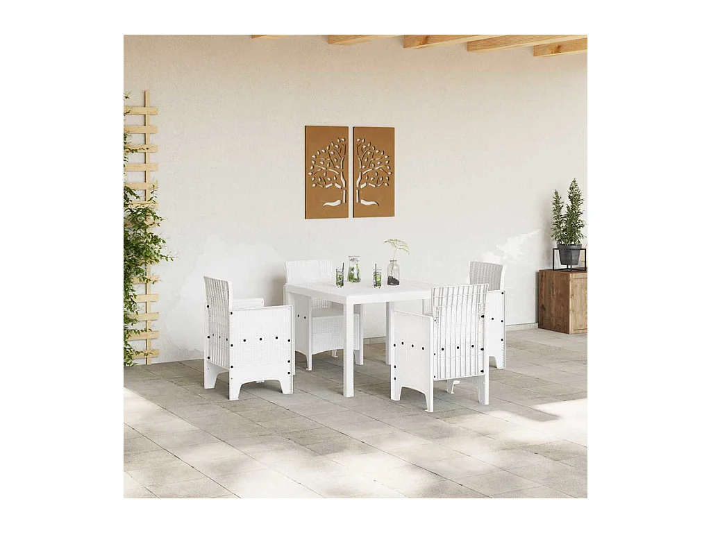Table de Jardin Blanc 100 x 100 x 73 cm polyrotin