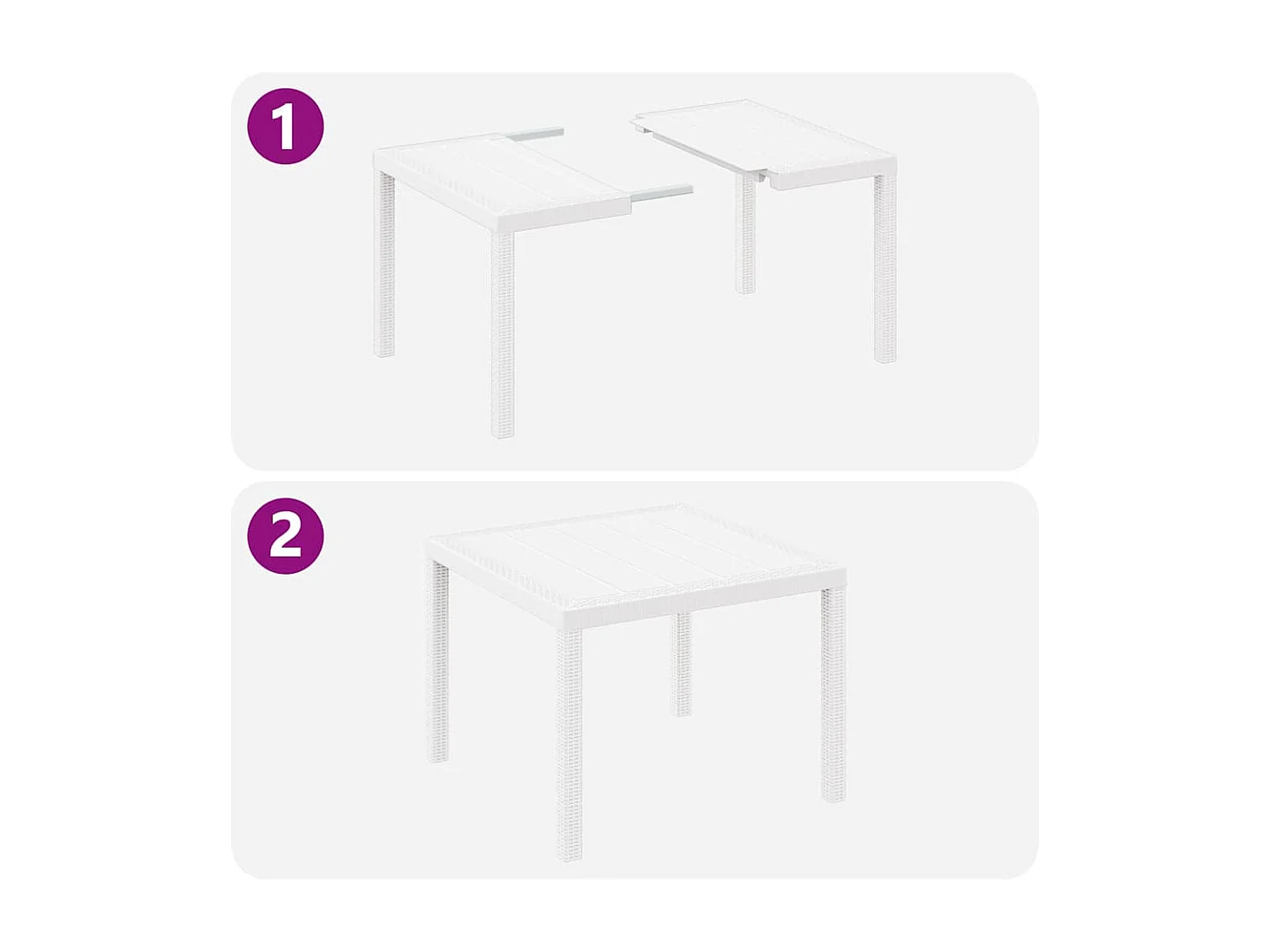 Table de Jardin Blanc 100 x 100 x 73 cm polyrotin