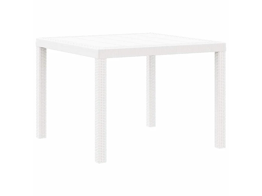 Tavolo da giardino bianco 100 x 100 x 73 cm in polyrattan