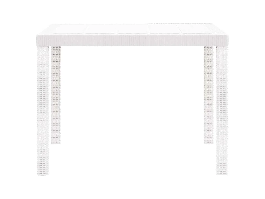 Tavolo da giardino bianco 100 x 100 x 73 cm in polyrattan