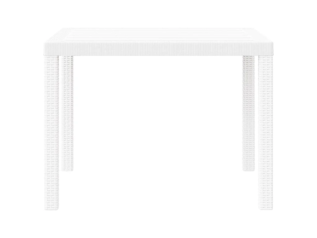 Tavolo da giardino bianco 100 x 100 x 73 cm in polyrattan