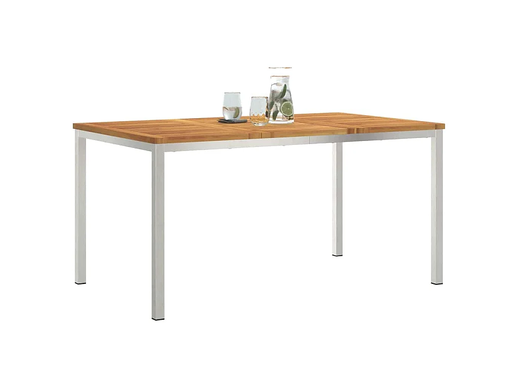 Eettafel voor buiten, bruin, massief acaciahout