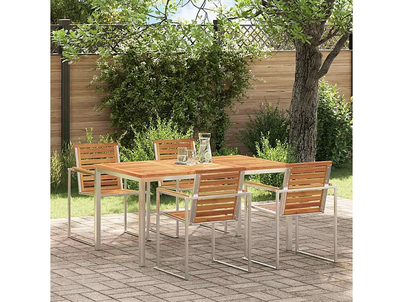 Table à manger d'extérieur Marron Bois d'acacia massif