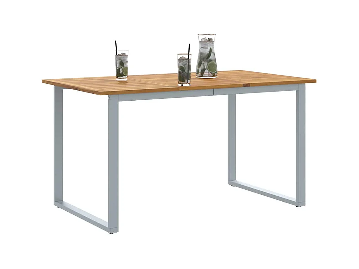 Mesa de comedor de jardín Gris 140 x 80 x 75 cm