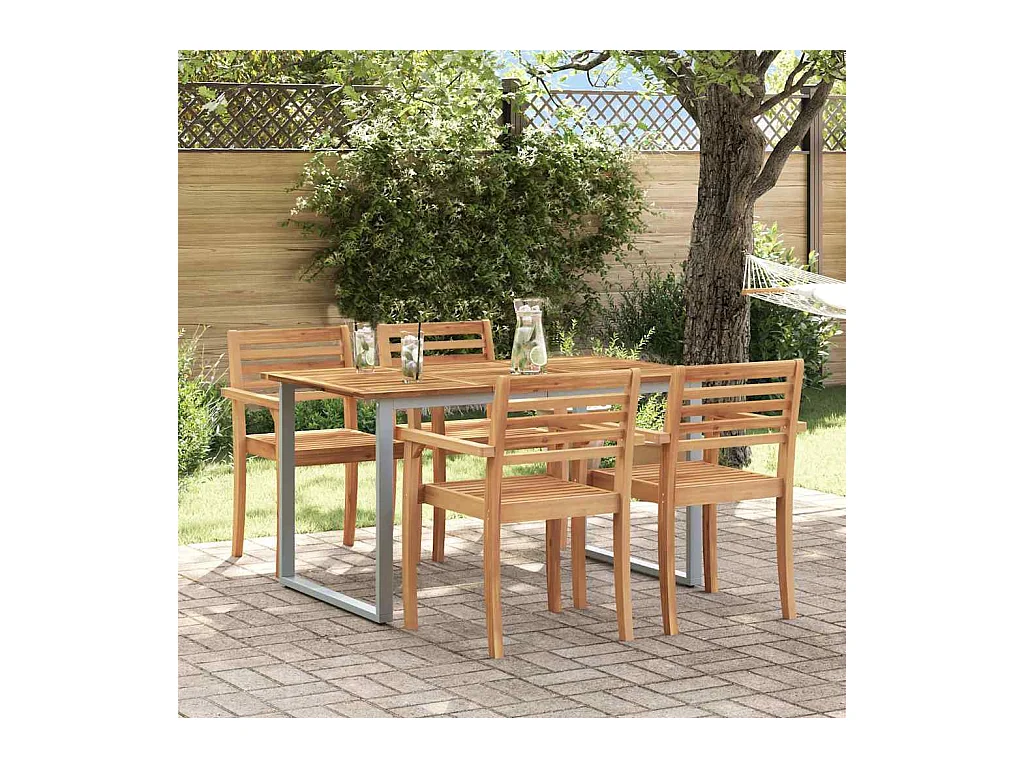 Table de jardin pour repas Gris 140 x 80 x 75 cm