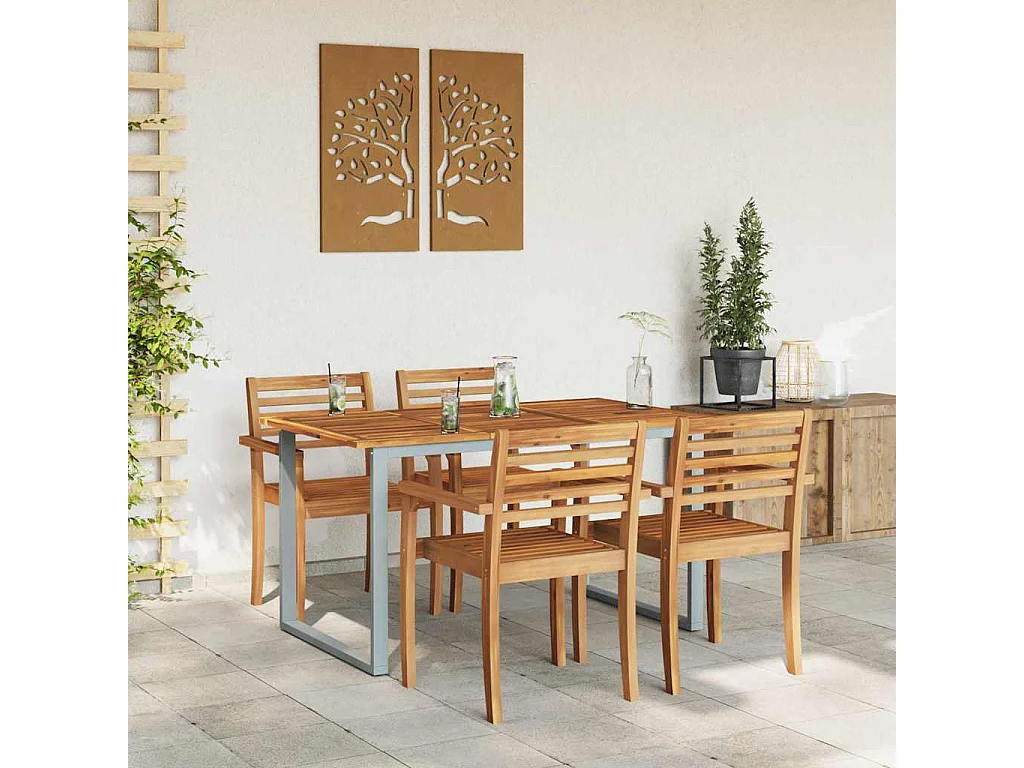 Mesa de comedor de jardín Gris 140 x 80 x 75 cm