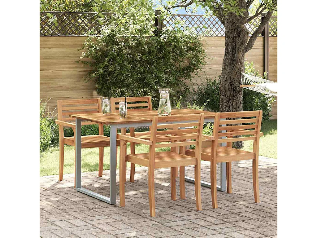 Tavolo da pranzo da giardino Grigio 140 x 80 x 75 cm