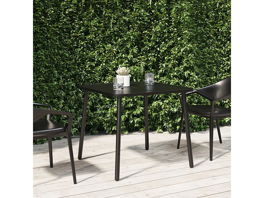 Tavolo da giardino antracite 80x80x71 cm in acciaio