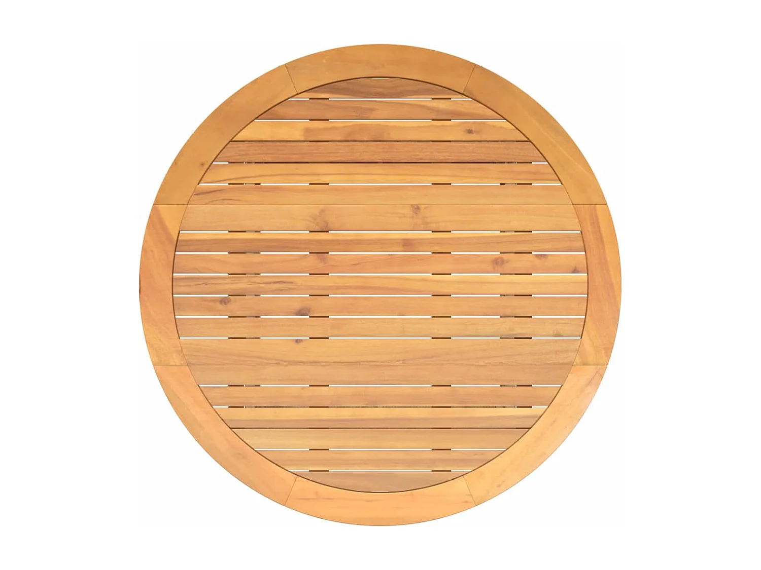 Mesa de jardín y tablero en madera de acacia beige y resina trenzada.