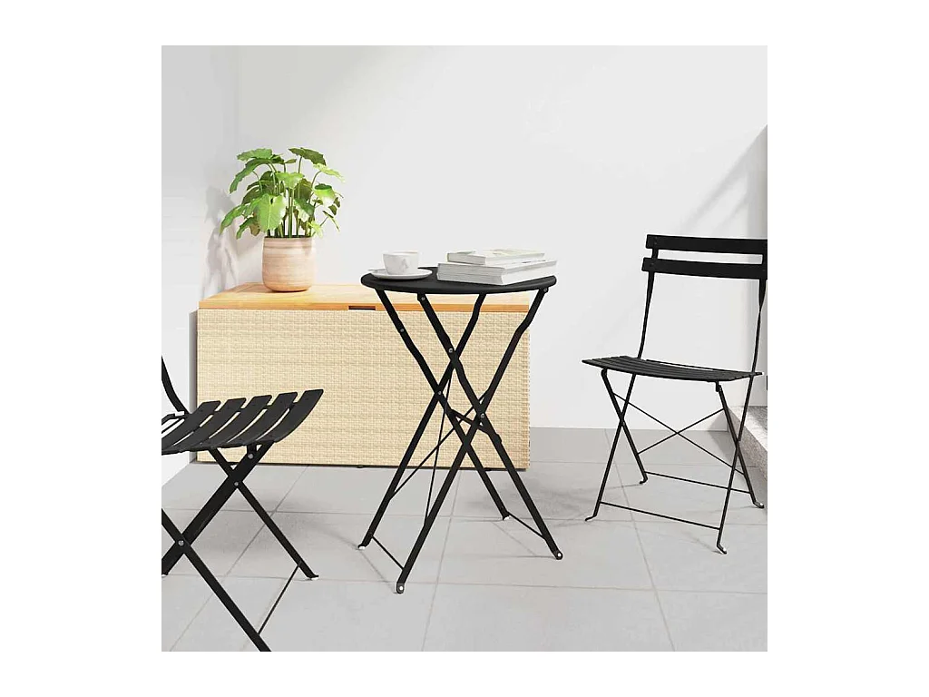 Table bistrot Anthracite Ø50x71 cm Acier revêtu de poudre