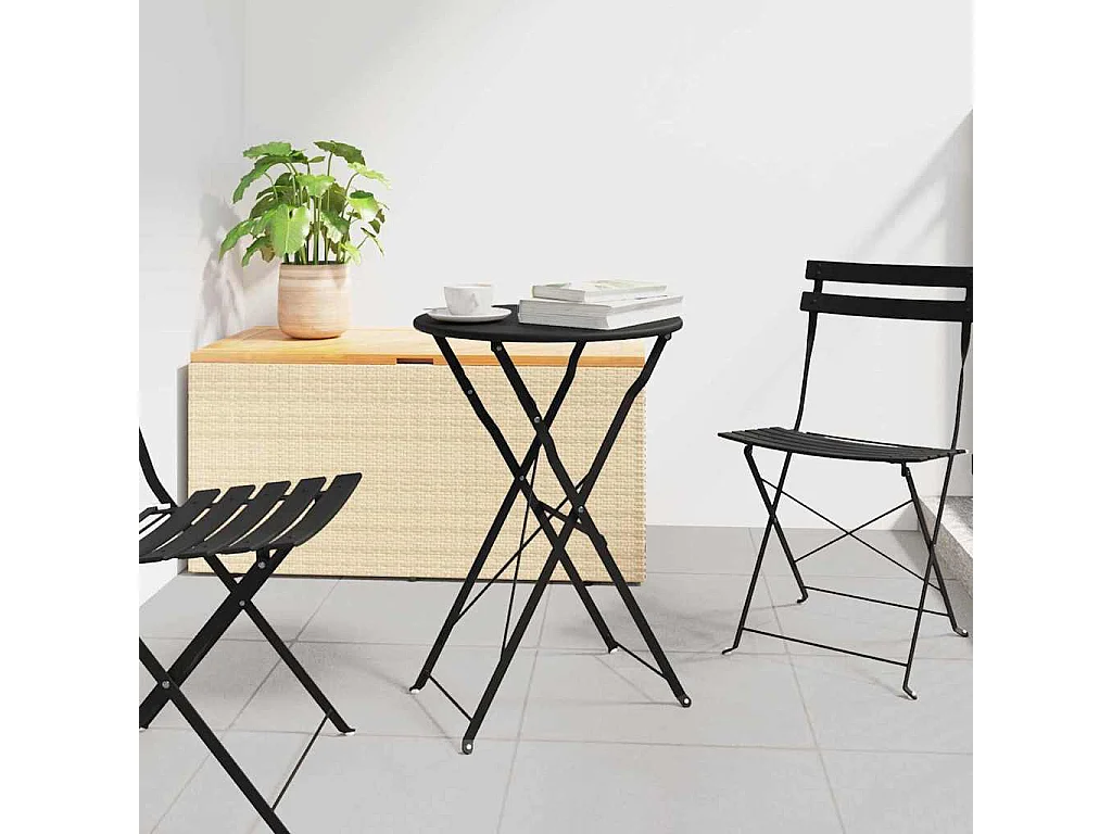 Table bistrot Anthracite Ø50x71 cm Acier revêtu de poudre