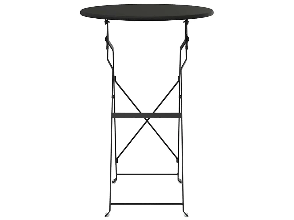 Anthrazitfarbener Bistrotisch Ø50x71 cm Pulverbeschichteter Stahl
