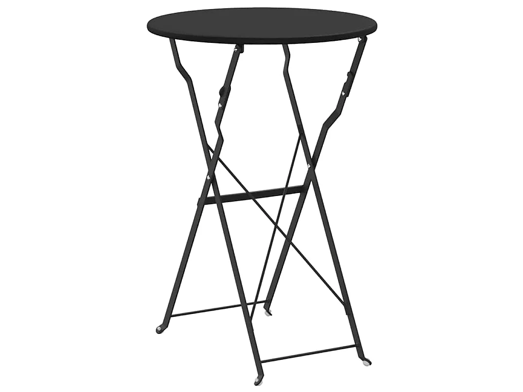Anthrazitfarbener Bistrotisch Ø50x71 cm Pulverbeschichteter Stahl