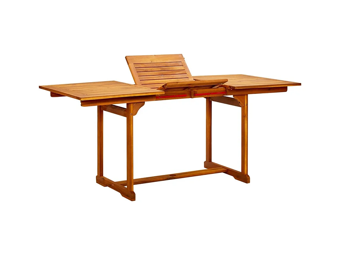Mesa de comedor de jardín (120-170)x80x75 cm Madera maciza de acacia