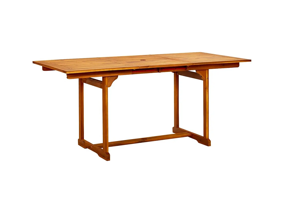 Mesa de comedor de jardín (120-170)x80x75 cm Madera maciza de acacia