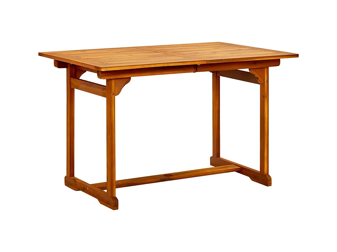 Mesa de comedor de jardín (120-170)x80x75 cm Madera maciza de acacia